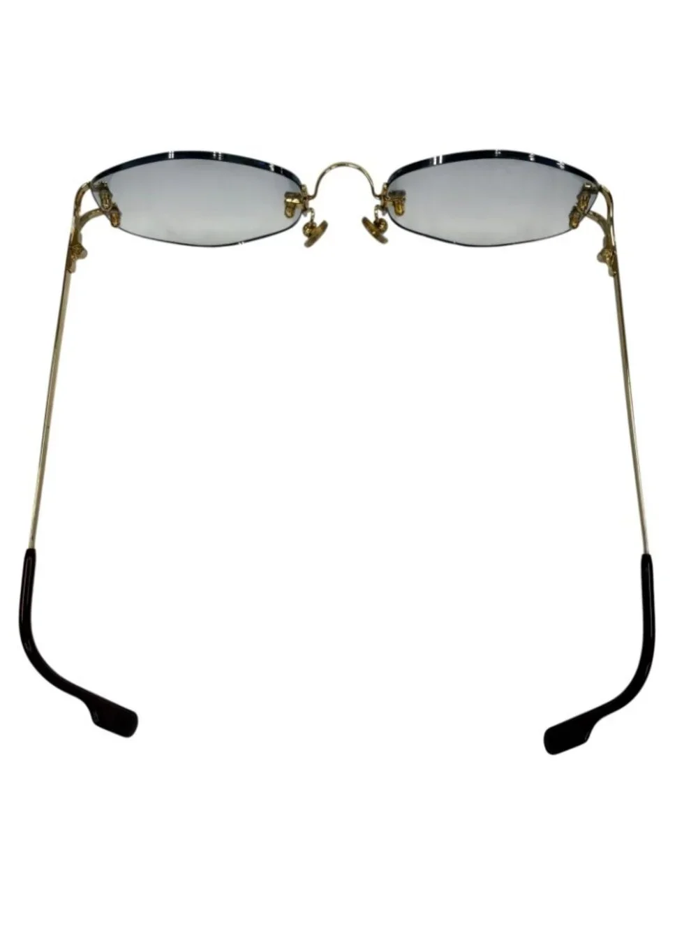 Cartier 2C Decor Two Point Rimless Gradient Lens with Logo Eyewear Sunglasses